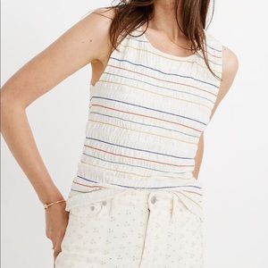 Madewell Rainbow Stitch Smocked Tank